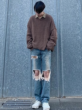 「ニット/セーター」｜naoさん（メンズ・180cm）の冬コーディネート