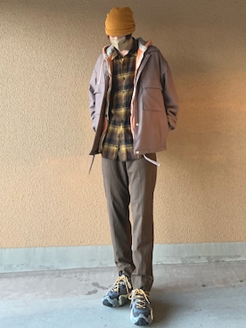 「ニコアンド」｜「アイテム（スラックス）」を使った、naoさん（メンズ・180cm）の秋コーディネート