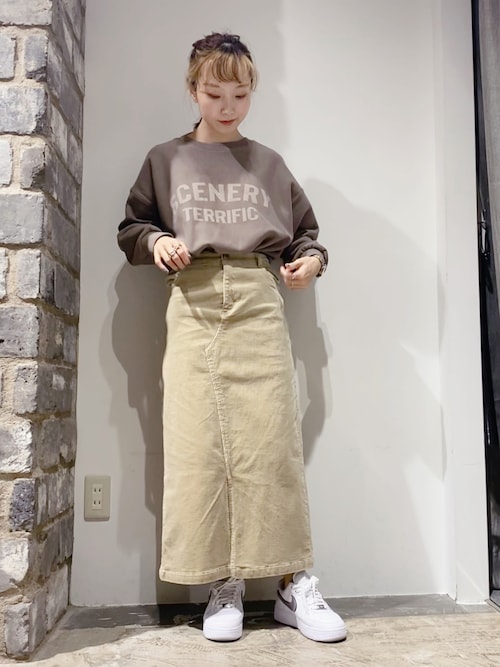 タグ付き 別注 24ss HOKKOH×LIBERTY　細コールスカート セール】ウエストタックスカート（スカート）｜AMERICAN HOLIC