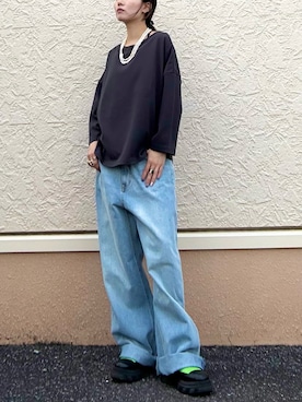 「アイテム（デニムパンツ）」を使った、kinさん（レディース・145cm）の秋コーディネート