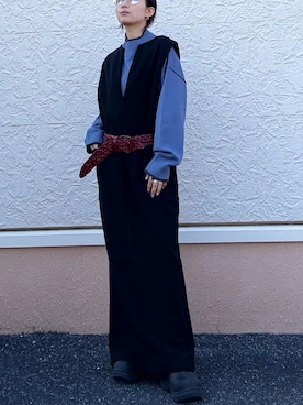 「アイテム（ワンピース/ドレス）」を使った、kinさん（レディース・145cm）の冬コーディネート