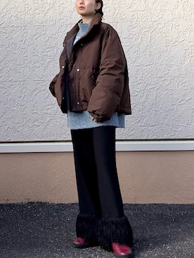 「アイテム（ダウンジャケット/コート）」を使った、kinさん（レディース・145cm・20代）の冬コーディネート