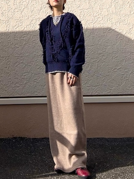 「アイテム（トップス）」を使った、kinさん（レディース・145cm）の冬コーディネート