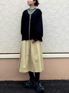 「アイテム（カーディガン/ボレロ）」を使った、kinさん（レディース・145cm）の秋コーディネート