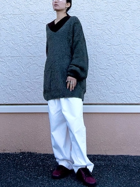 「アイテム（ニット/セーター）」を使った、kinさん（レディース・145cm）の冬コーディネート