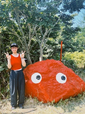 「アイテム（サンダル）」を使った、YU さん（レディース・156cm）の夏コーディネート