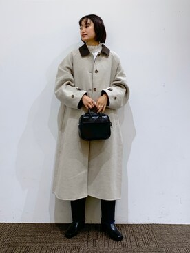 「ローリーズファーム(LOWRYS FARM)」｜「アイテム（ステンカラーコート）」を使った、SAKOさん（レディース・160cm）の秋コーディネート