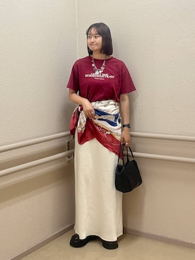 「アイテム（バンダナ/スカーフ）」を使った、SAKOさん（レディース・160cm）の秋コーディネート