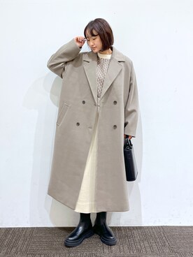 「ローリーズファーム(LOWRYS FARM)」｜「アイテム（チェスターコート）」を使った、SAKOさん（レディース・160cm）の秋コーディネート
