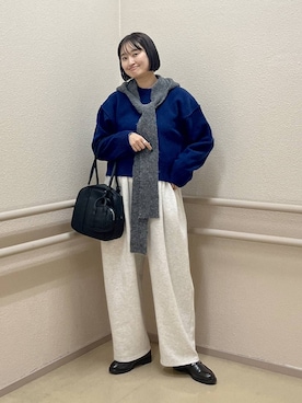 「アイテム（ボストンバッグ）」を使った、SAKOさん（レディース・160cm・30代）の秋コーディネート