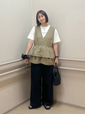 「アイテム（ベスト）」を使った、SAKOさん（レディース・160cm・30代）の夏コーディネート