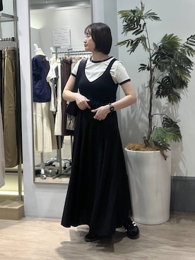 「LOWRYS FARM（ローリーズファーム）のリンガーＴＥＥ 638394（Tシャツ/カットソー、グレー系）」を使った、SAKOさん（レディース・160cm）の春コーディネート