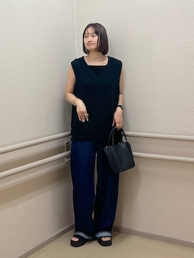 「アイテム（ベスト）」を使った、SAKOさん（レディース・160cm・30代）の夏コーディネート