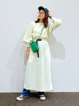 「ミリタリーコーデ」｜「アイテム（ワンピース/ドレス）」を使った、SAKOさん（レディース・160cm）の秋コーディネート