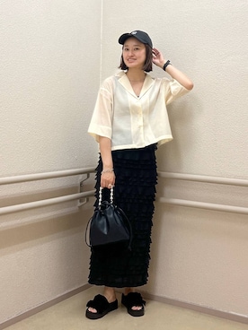 「アイテム（帽子）」を使った、SAKOさん（レディース・160cm・30代）の夏コーディネート