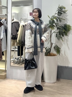 「アイテム（スウェットパンツ）」を使った、SAKOさん（レディース・160cm・30代）の冬コーディネート