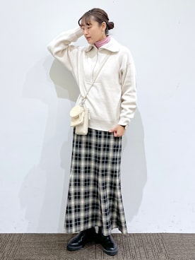 「ZIPニット」｜SAKOさん（レディース・160cm）の冬コーディネート