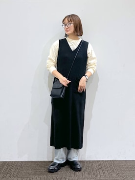「アイテム（ワンピース/ドレス）」を使った、SAKOさん（レディース・160cm・30代）の冬コーディネート