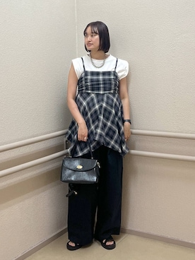 「アイテム（ボストンバッグ）」を使った、SAKOさん（レディース・160cm・30代）の夏コーディネート