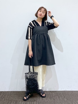 「ローリーズファーム(LOWRYS FARM)」｜「アイテム（チュニック）」を使った、SAKOさん（レディース・160cm）の春コーディネート