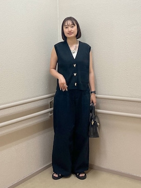 「アイテム（ベスト）」を使った、SAKOさん（レディース・160cm・30代）の夏コーディネート