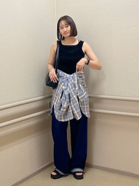 「アイテム（タンクトップ）」を使った、SAKOさん（レディース・160cm・30代）の夏コーディネート