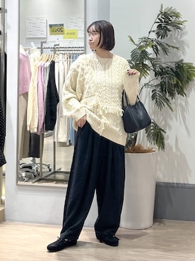 「アイテム（モカシン/デッキシューズ）」を使った、SAKOさん（レディース・160cm・30代）の秋コーディネート