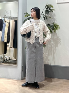 「LOWRYS FARM（ローリーズファーム）のＣＯＮＥ／アシメタイトスカート　252608（スカート）」を使った、SAKOさん（レディース・160cm）の春コーディネート