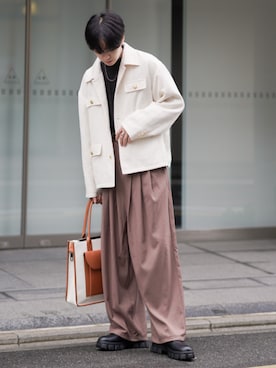 「ツイードジャケット」｜「アイテム（ブルゾン）」を使った、SHOTAさん（メンズ・176cm）の秋コーディネート