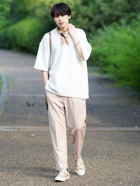 「RAGEBLUE（レイジブルー）のアイテム（Tシャツ/カットソー）」を使った、SHOTAさん（メンズ・176cm）の夏コーディネート