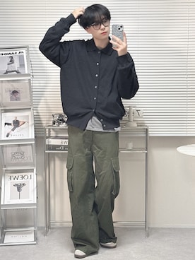 「アイテム（カーゴパンツ）」を使った、SHOTAさん（メンズ・176cm）の秋コーディネート