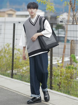 「CULLNI（クルニ）のアイテム」を使った、SHOTAさん（メンズ・176cm）の秋コーディネート