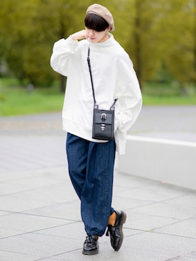 「Ellno Loset（エルノロゼット）のアイテム（スウェット）」を使った、SHOTAさん（メンズ・176cm）の秋コーディネート