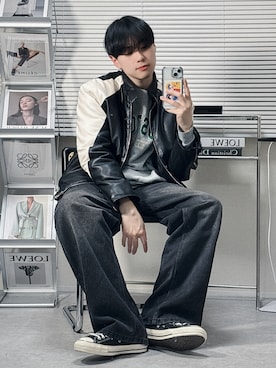 「CONVERSE（コンバース）のアイテム（シューズ）」を使った、SHOTAさん（メンズ・176cm）の冬コーディネート