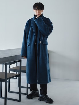 「マイベストコーデ2022」｜「アイテム（チェスターコート）」を使った、SHOTAさん（メンズ・176cm）の冬コーディネート