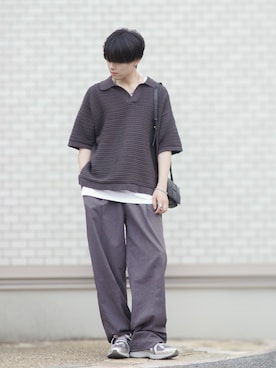 「ASCLO（エジュクロ）のアイテム」を使った、SHOTAさん（メンズ・176cm）の春コーディネート
