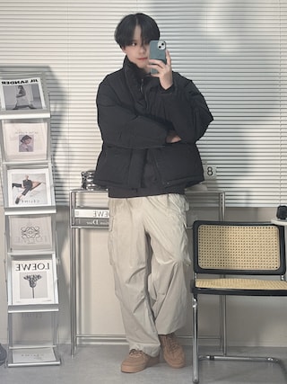 「NIKE（ナイキ）のAIR FORCE 1 '07 WB　CJ9179-200（スニーカー）」を使った、SHOTAさん（メンズ・176cm）の冬コーディネート