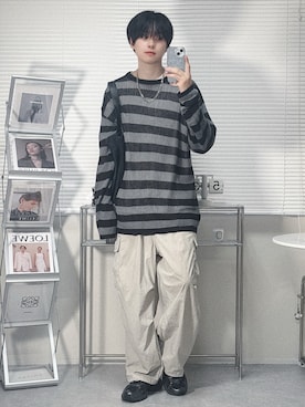 「アイテム（カーゴパンツ）」を使った、SHOTAさん（メンズ・176cm）の秋コーディネート
