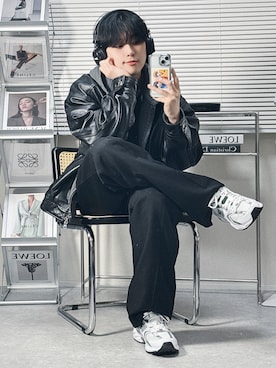 「WYM LIDNM（ウィム バイ リドム）のアイテム（パーカー）」を使った、SHOTAさん（メンズ・176cm）の冬コーディネート