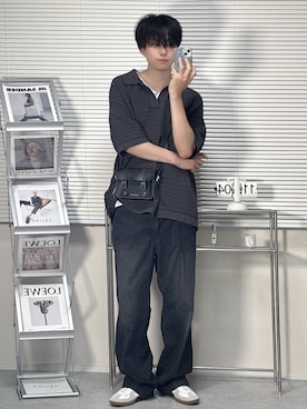 「アイテム（ショルダーバッグ）」を使った、SHOTAさん（メンズ・176cm）の夏コーディネート