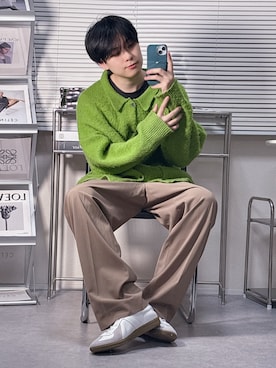 「UNITED TOKYO（ユナイテッドトウキョウ）のNEWサイドゴムワイドスラックス（スラックス、ベージュ系）」を使った、SHOTAさん（メンズ・176cm）の春コーディネート