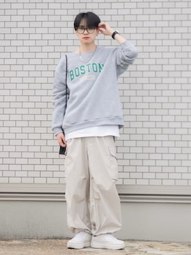 「WYM LIDNM（ウィム バイ リドム）のアイテム（カーゴパンツ）」を使った、SHOTAさん（メンズ・176cm）の春コーディネート