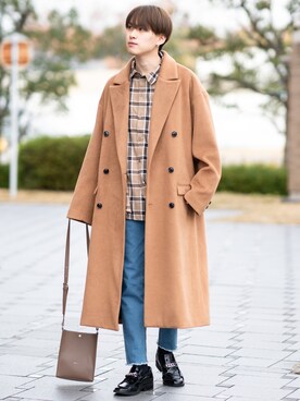 「チェック柄に恋してる」｜「アイテム（その他アウター）」を使った、SHOTAさん（メンズ・176cm）の冬コーディネート