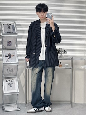 「アイテム（スニーカー）」を使った、SHOTAさん（メンズ・176cm）の秋コーディネート
