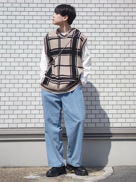 「AIVER（アイバー）のアイテム（バッグ）」を使った、SHOTAさん（メンズ・176cm）の春コーディネート