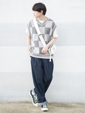 「MARC JACOBS（マークジェイコブス）のアイテム（バッグ）」を使った、SHOTAさん（メンズ・176cm）の夏コーディネート