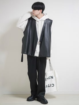 「ドレスシューズ」｜「アイテム（パーカー）」を使った、SHOTAさん（メンズ・176cm）の春コーディネート