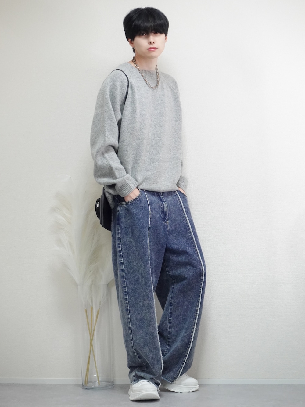 DIOR カットオフフリンジデニムパンツ センターフリンジ カットオフデニムパンツ/サイドフリンジ