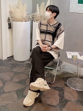 「RAGEBLUE（レイジブルー）のアイテム（Tシャツ/カットソー）」を使った、SHOTAさん（メンズ・176cm）の夏コーディネート