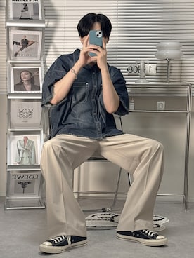 「CONVERSE（コンバース）のアイテム（シューズ）」を使った、SHOTAさん（メンズ・176cm）の夏コーディネート